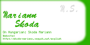 mariann skoda business card